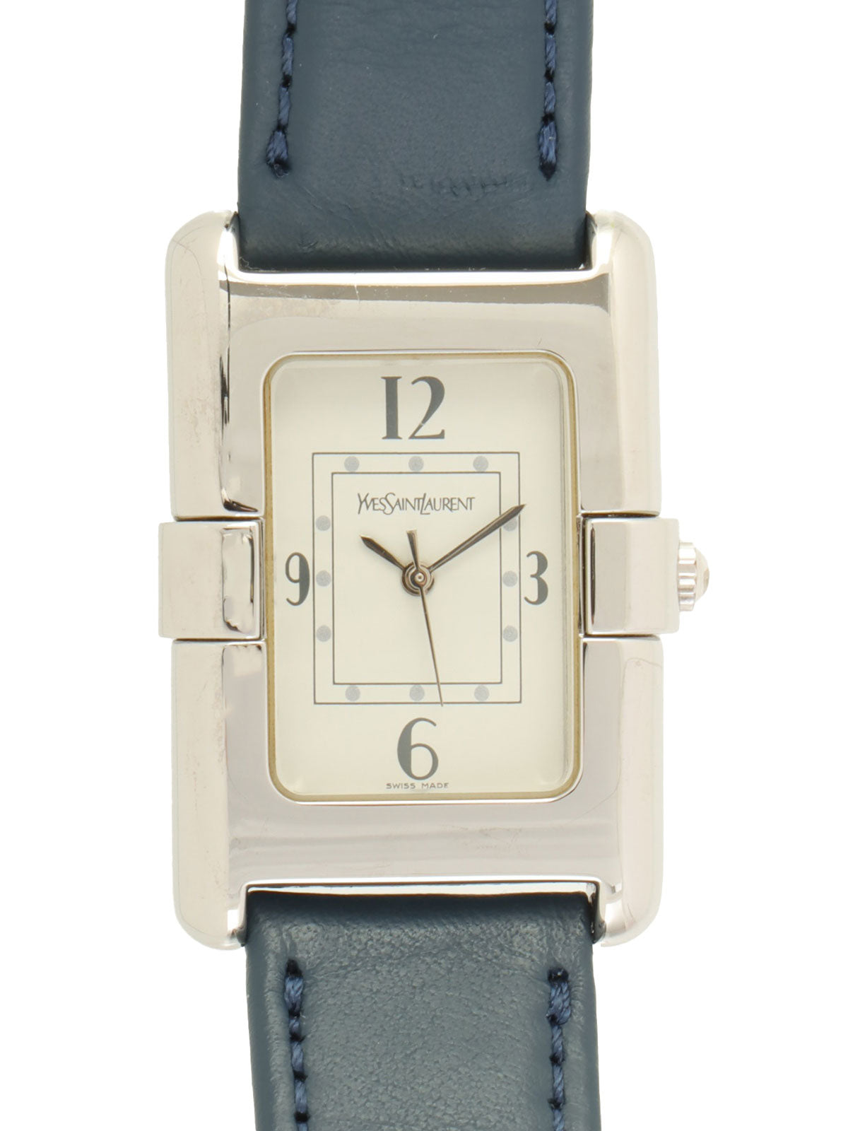 スクエアロゴフェイスウォッチ シルバー/ネイビー
