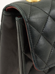 Circa 1985 Circle CC Turn Lock Chain Bag Mini Black