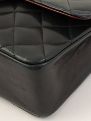 Circa 1985 Circle CC Turn Lock Chain Bag Mini Black