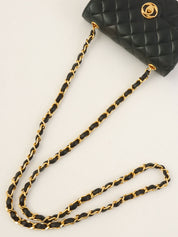 Circa 1985 Circle CC Turn Lock Chain Bag Mini Black