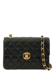 Circa 1985 Circle CC Turn Lock Chain Bag Mini Black