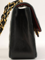 Circa 1985 Circle CC Turn Lock Chain Bag Mini Black