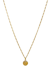 Round Macadam Plate Necklace in Gold