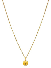 Round Macadam Plate Necklace in Gold