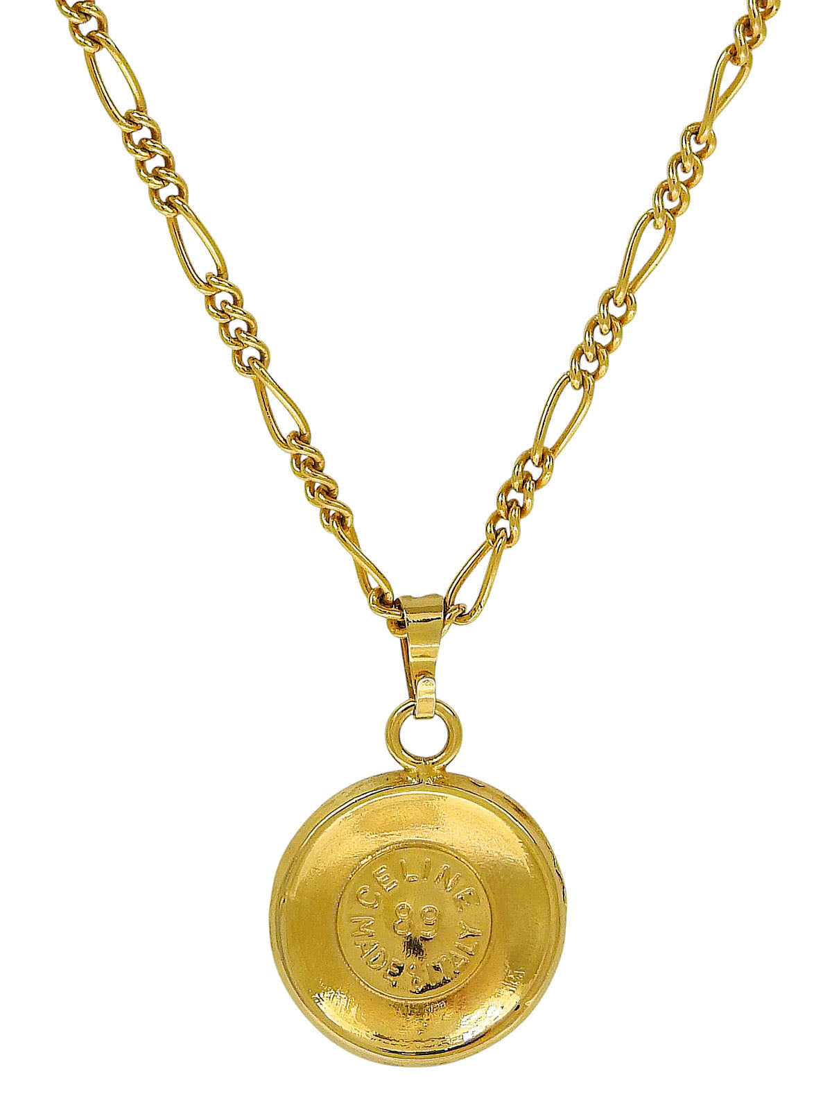 Round Macadam Plate Necklace in Gold