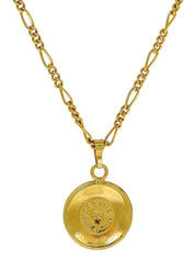 Round Macadam Plate Necklace in Gold