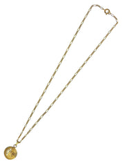 Round Macadam Plate Necklace in Gold