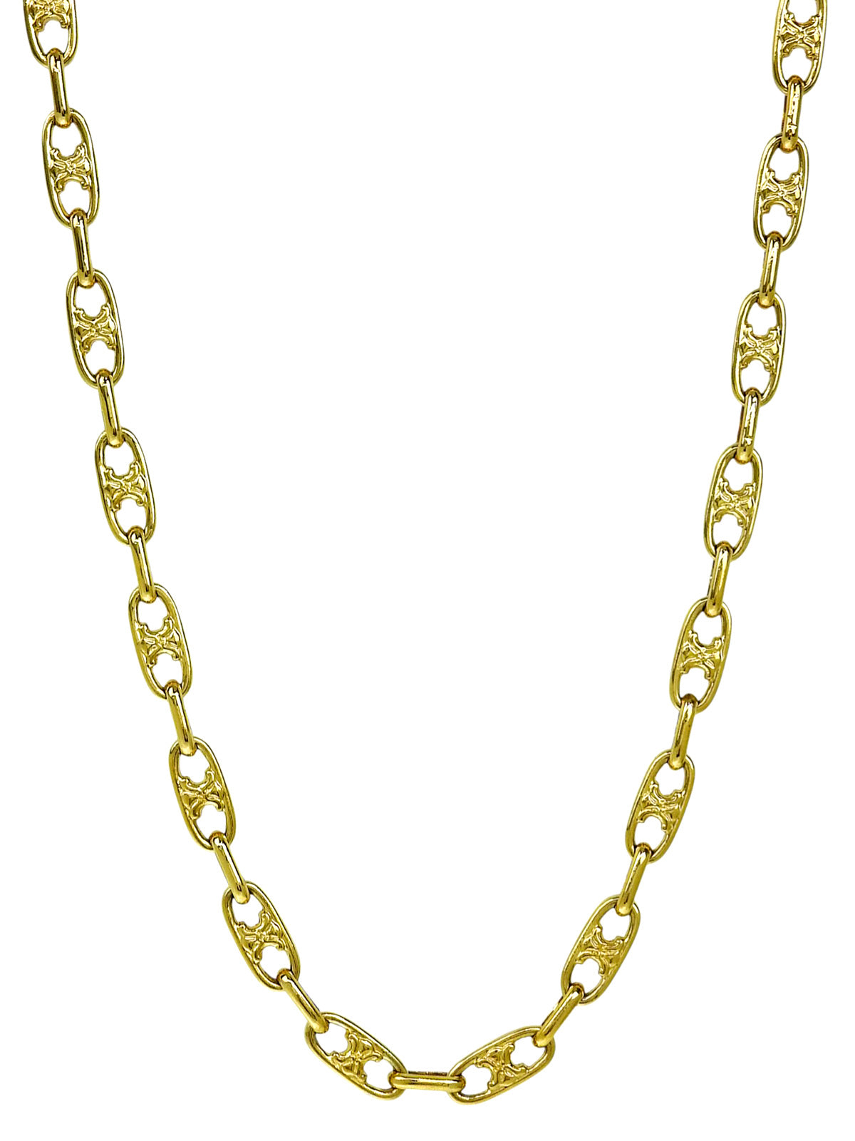 オーバルマカダムチェーンネックレス ゴールド