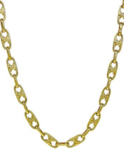 Oval Macadam Chain Necklace Gold