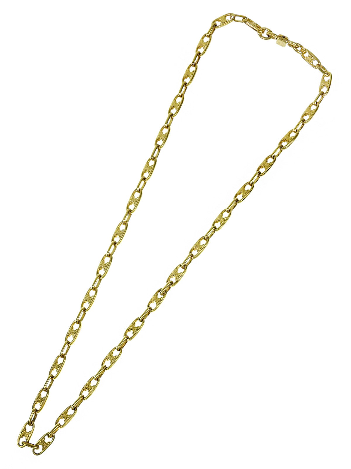 オーバルマカダムチェーンネックレス ゴールド