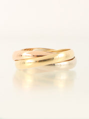 18K Trinity ring in white gold, yellow gold, or pink gold
