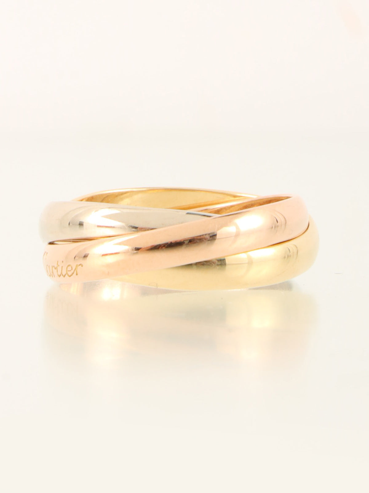 18K Trinity ring in white gold, yellow gold, or pink gold