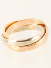 18K Trinity ring in white gold, yellow gold, or pink gold