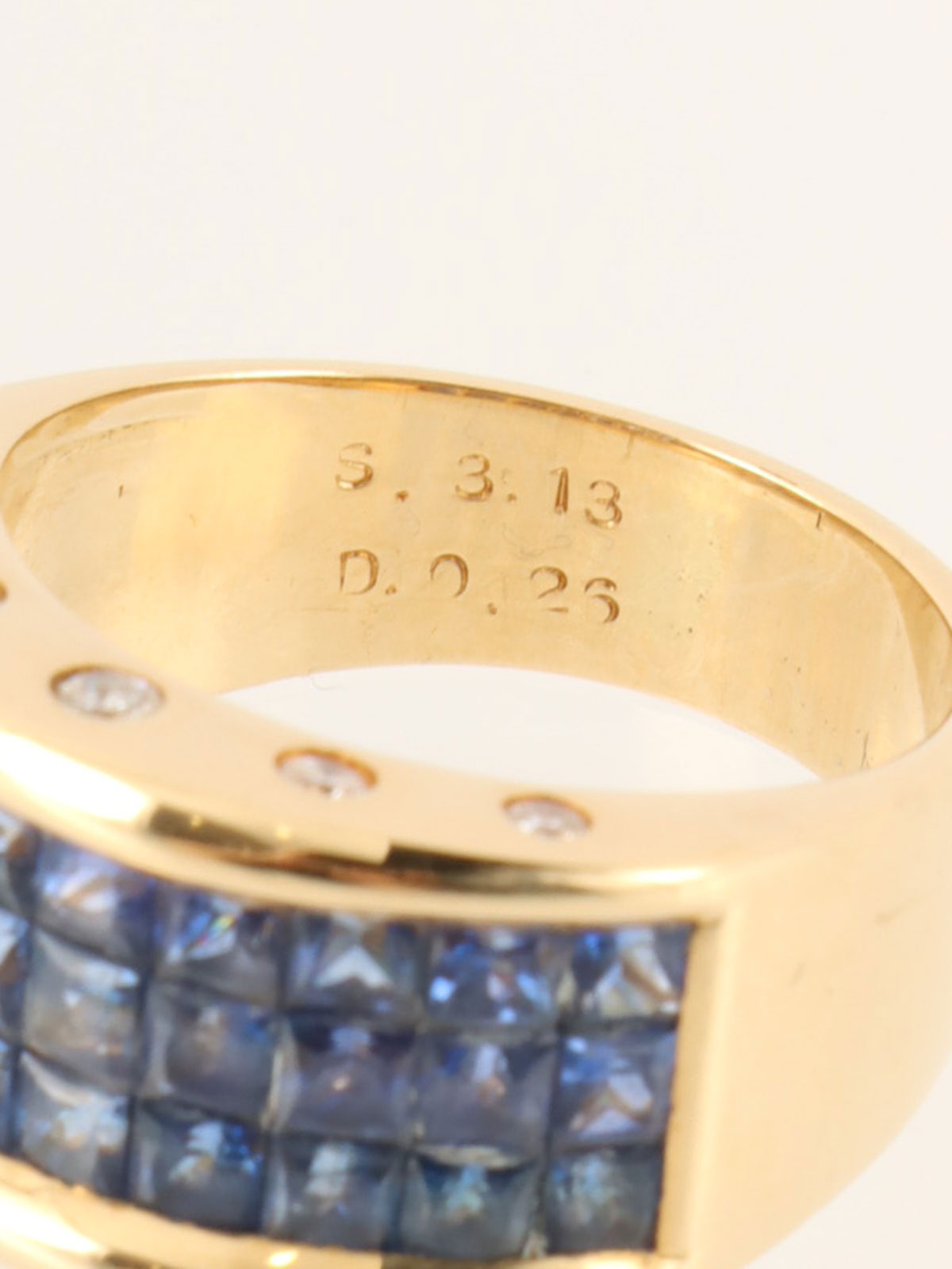 18Kサファイアダイヤモンドリング ゴールド/ブルー