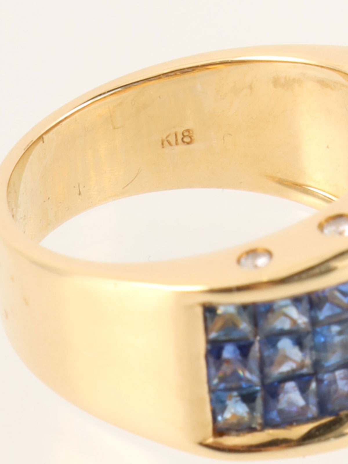 18Kサファイアダイヤモンドリング ゴールド/ブルー