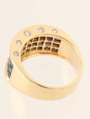 18Kサファイアダイヤモンドリング ゴールド/ブルー