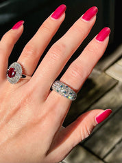 プラチナダイヤモンドデザインリング シルバー