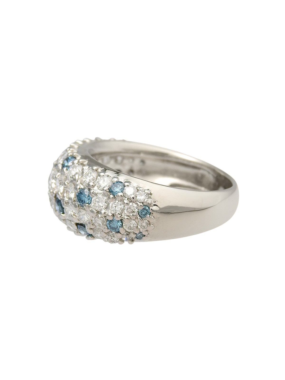 プラチナダイヤモンドデザインリング シルバー