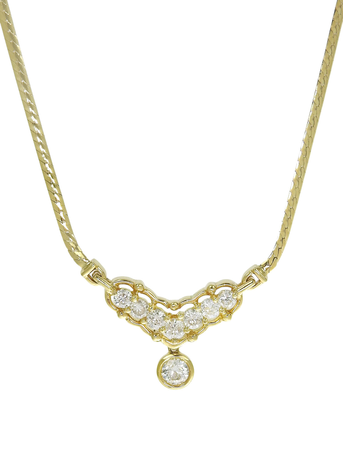 18K Gold Diamond Design Swing Necklace