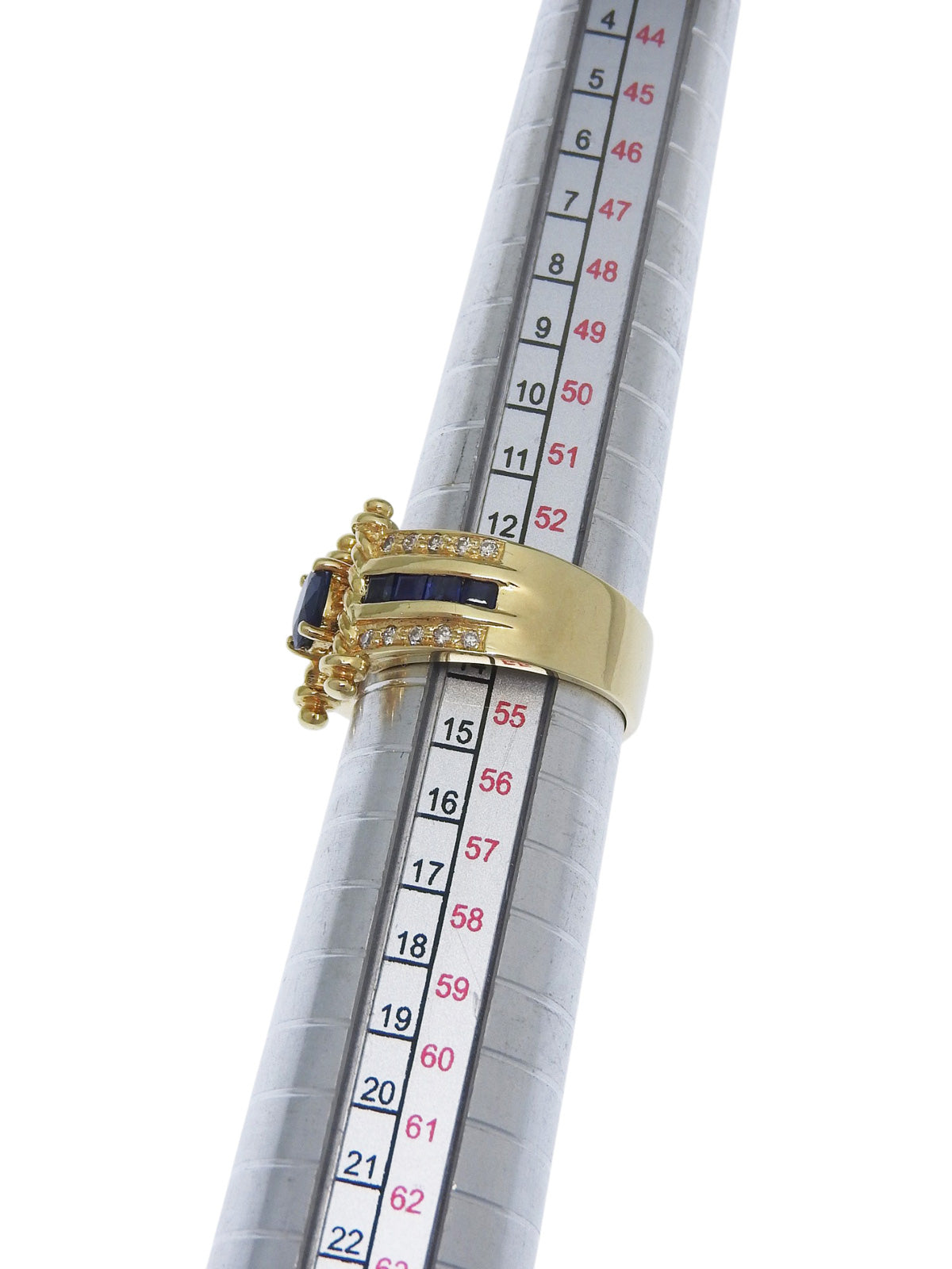 18Kサファイアダイヤモンドデザインリング ゴールド/ブルー