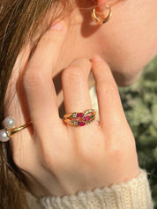 18Kルビーダイヤモンドリング ゴールド/ピンク