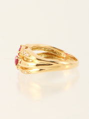 18Kルビーダイヤモンドリング ゴールド/ピンク