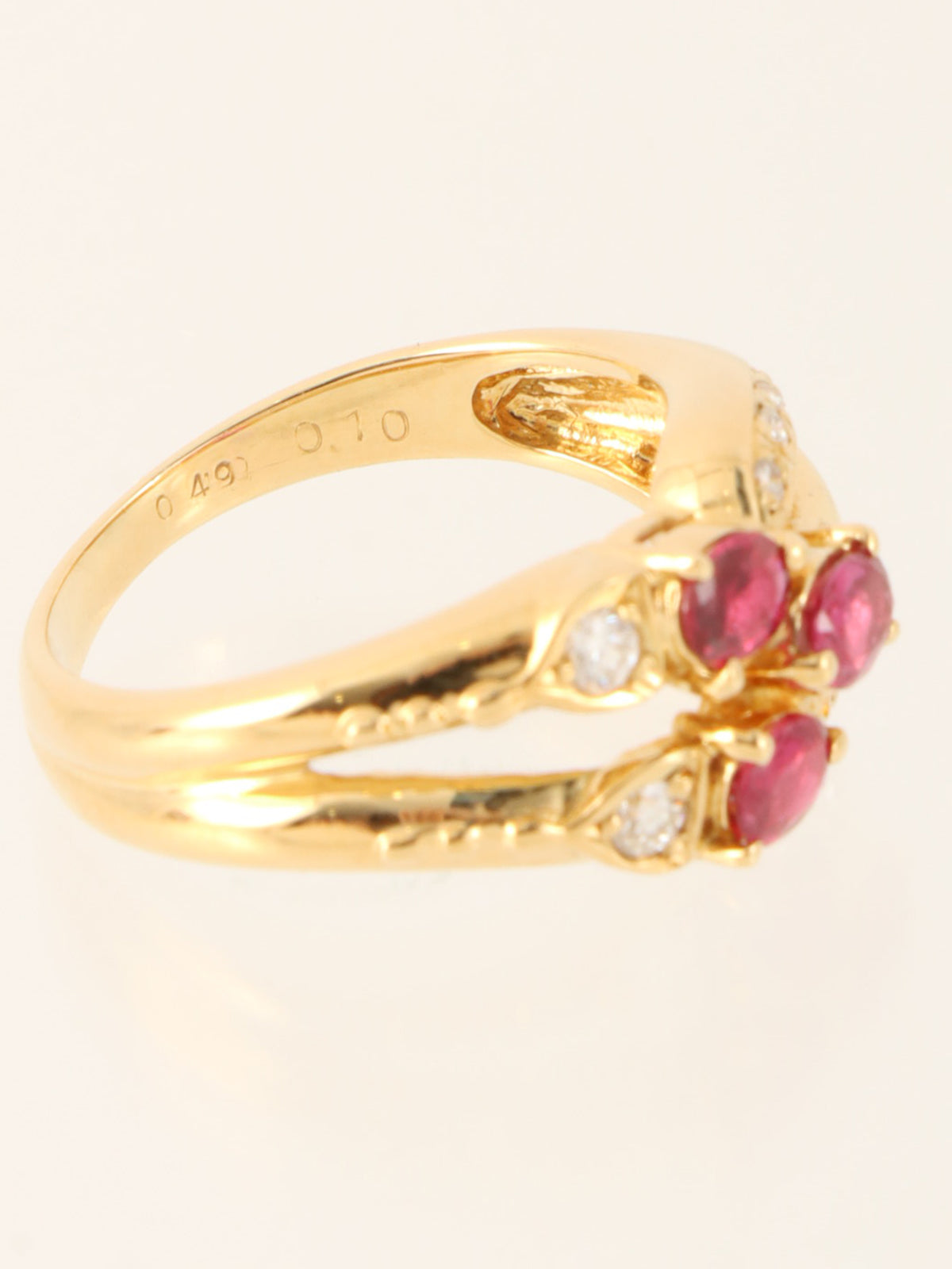 18Kルビーダイヤモンドリング ゴールド/ピンク