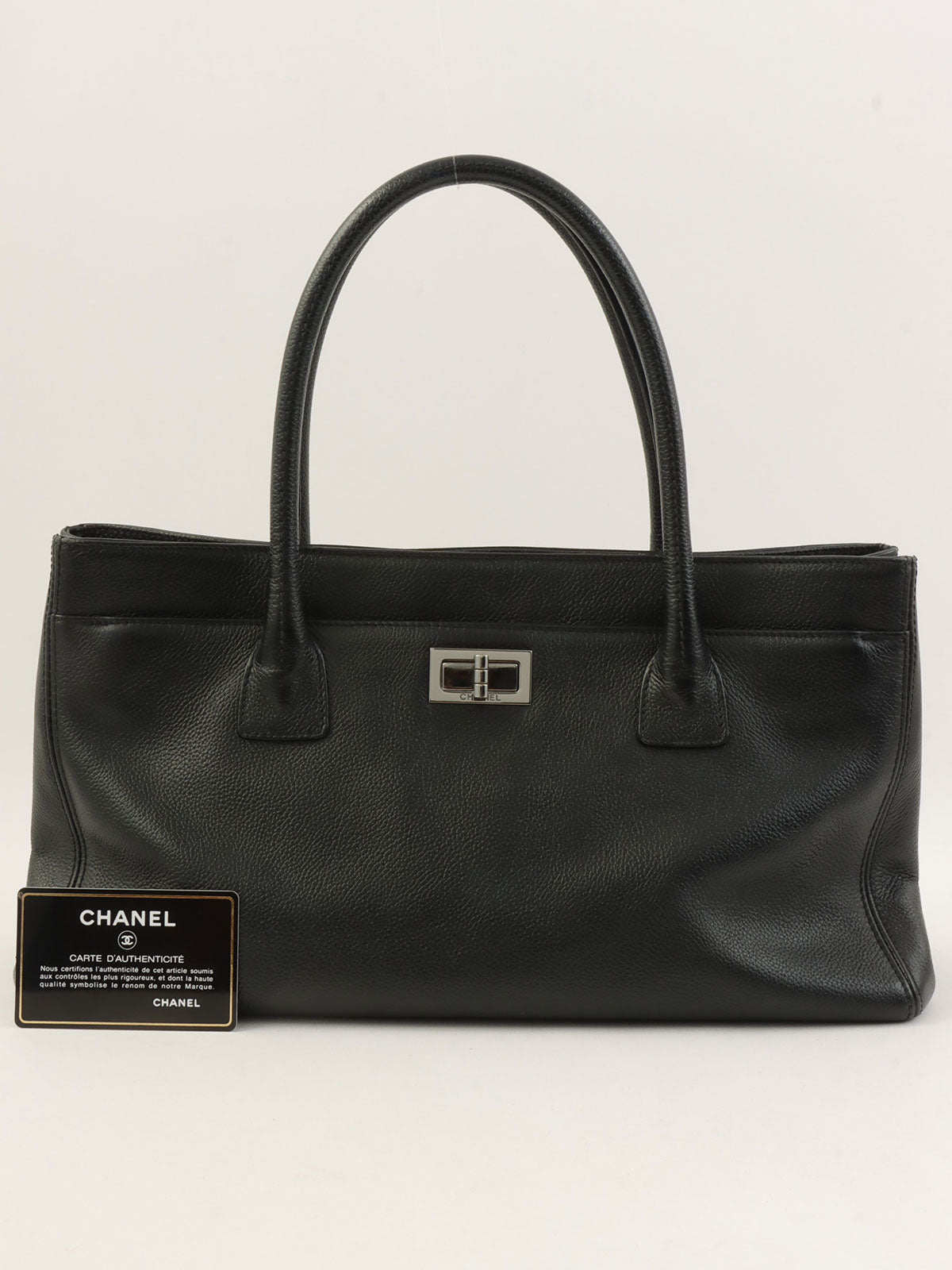 キャビアスキン2.55エグゼクティブトートバッグ ブラック