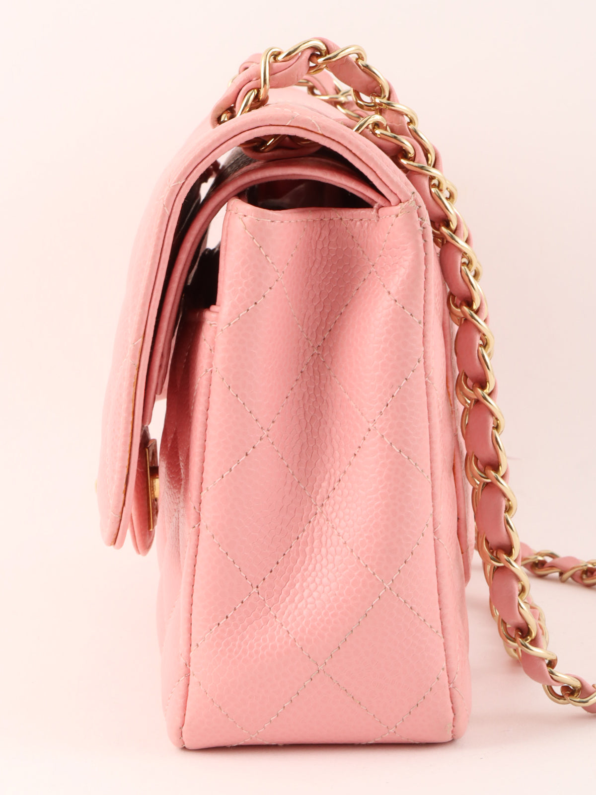 2003 Caviar Skin Classic Flap Chain Bag, 25cm, Pink