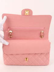 2003 Caviar Skin Classic Flap Chain Bag, 25cm, Pink