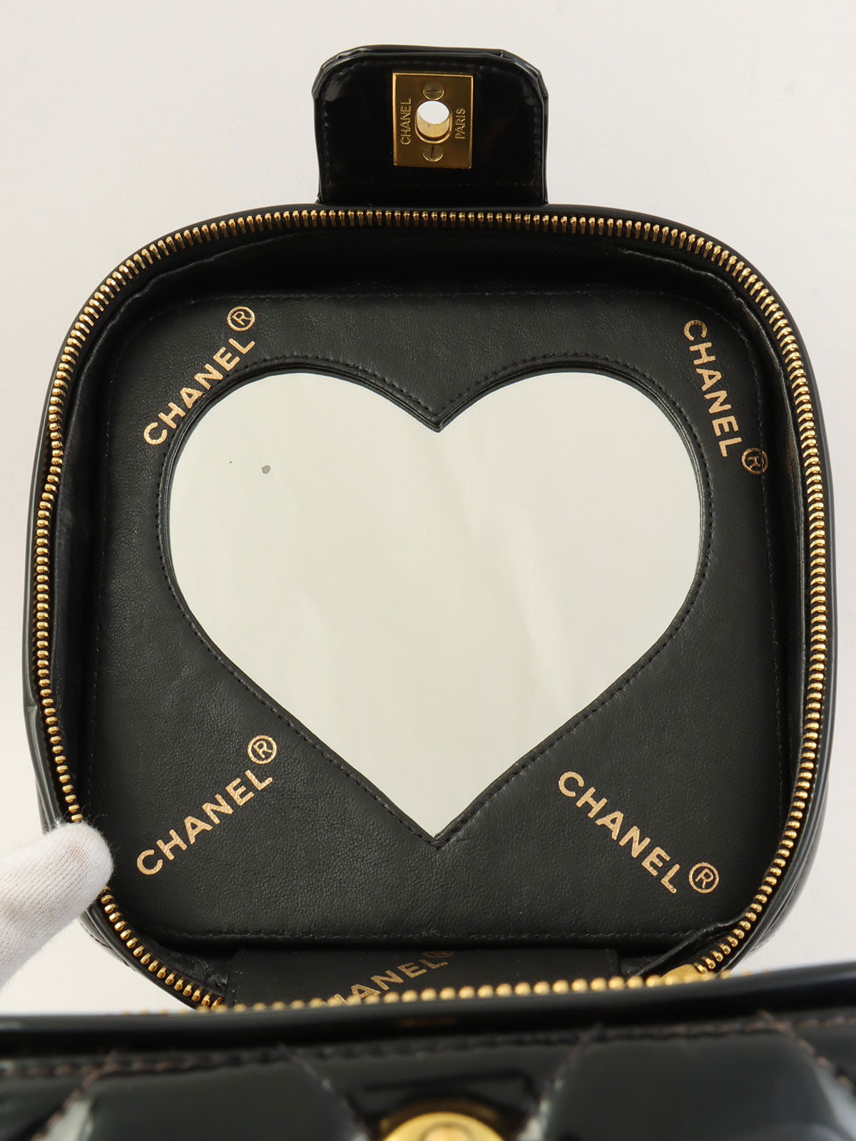 パテントCCターンロックバニティバッグ ブラック