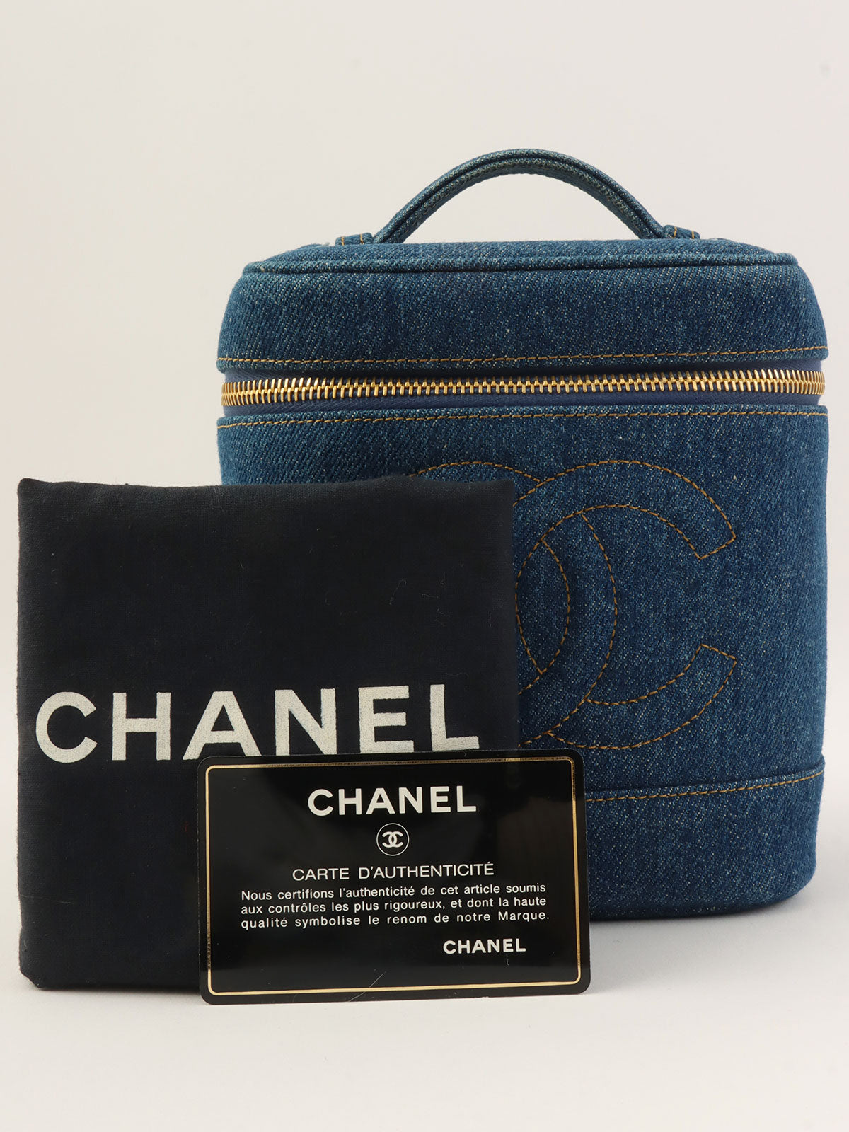 1997 Denim CC Mark Stitch Vanity Bag Indigo
