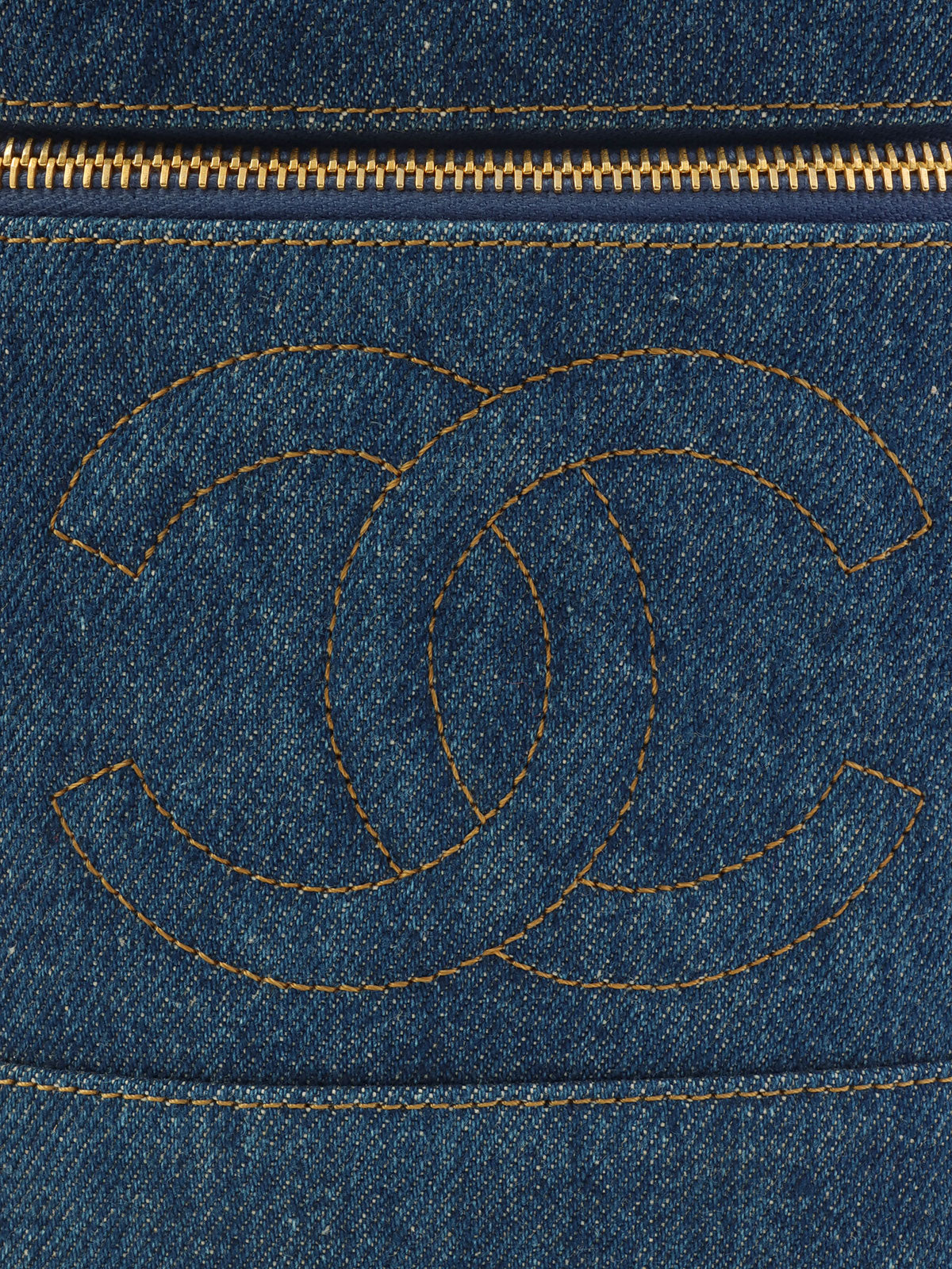 1997 Denim CC Mark Stitch Vanity Bag Indigo