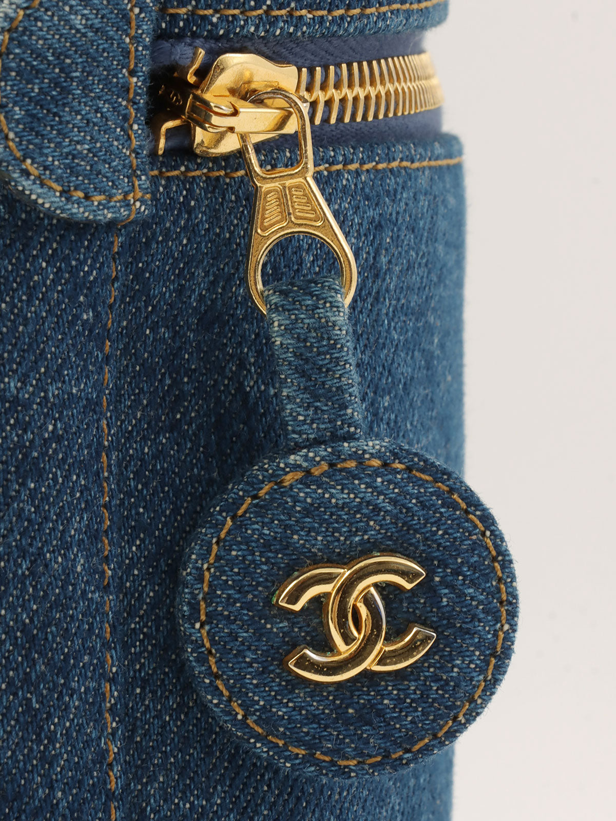 1997 Denim CC Mark Stitch Vanity Bag Indigo