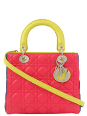 Lady Dior Cannage Stitch 两用包 M 粉色/青柠黄/蓝色