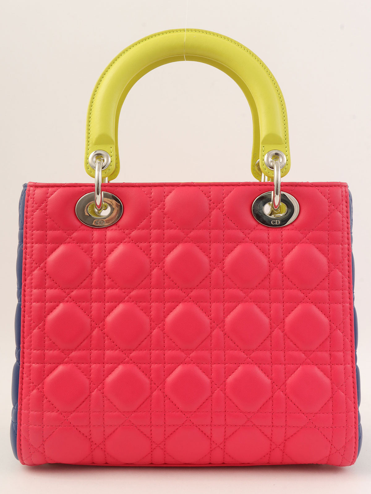 Lady Dior Cannage Stitch 两用包 M 粉色/青柠黄/蓝色