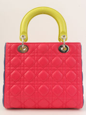 Lady Dior Cannage Stitch 两用包 M 粉色/青柠黄/蓝色