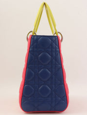 Lady Dior Cannage Stitch 两用包 M 粉色/青柠黄/蓝色