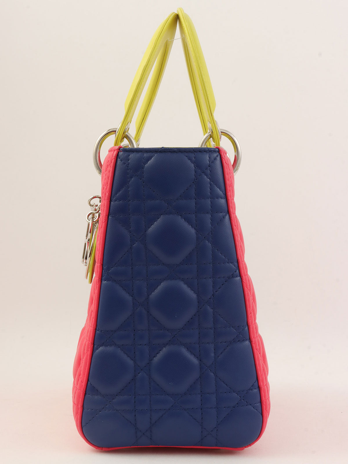 Lady Dior Cannage Stitch 两用包 M 粉色/青柠黄/蓝色