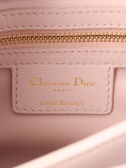 Leather logo plate chain shoulder bag in baby pink