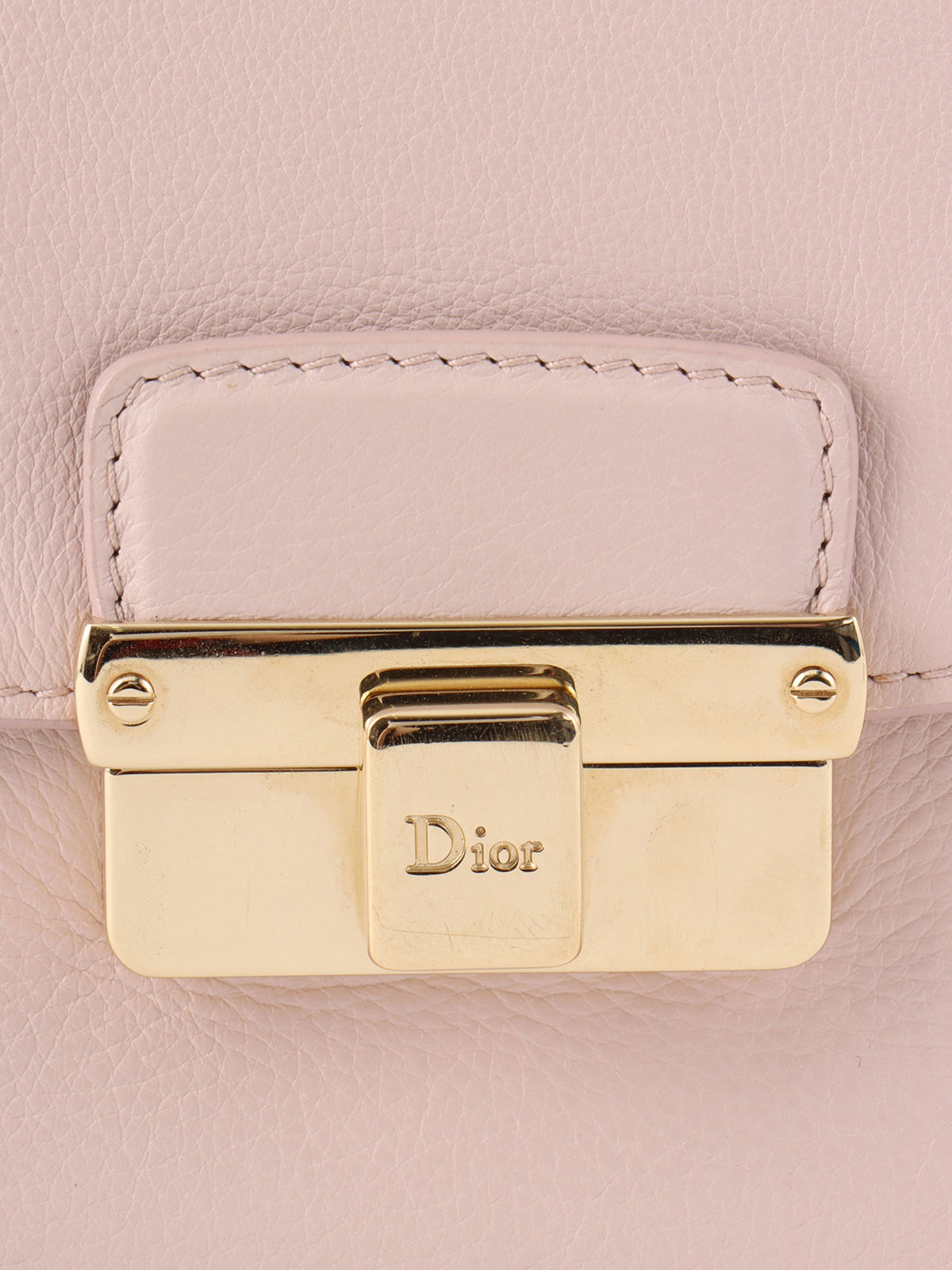 Leather logo plate chain shoulder bag in baby pink