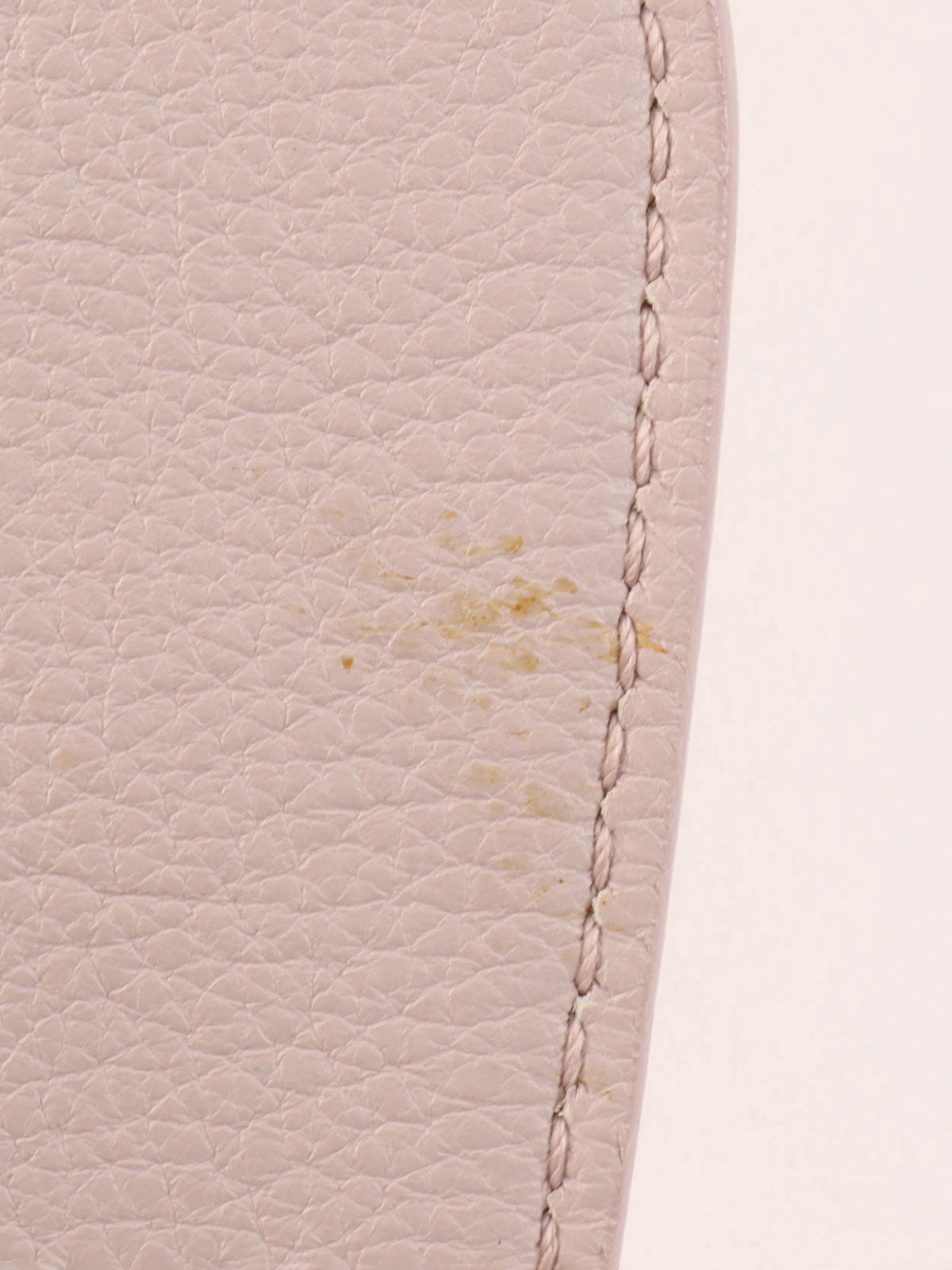 Leather logo plate chain shoulder bag in baby pink