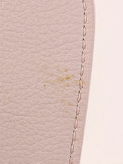 Leather logo plate chain shoulder bag in baby pink