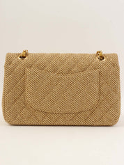 2014 Raffia Classic Flap Chain Bag 25cm Gold