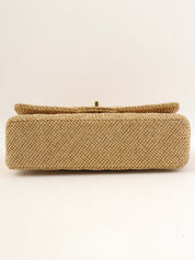 2014年頃製 ラフィアクラシックフラップチェーンバッグ25cm ゴールド