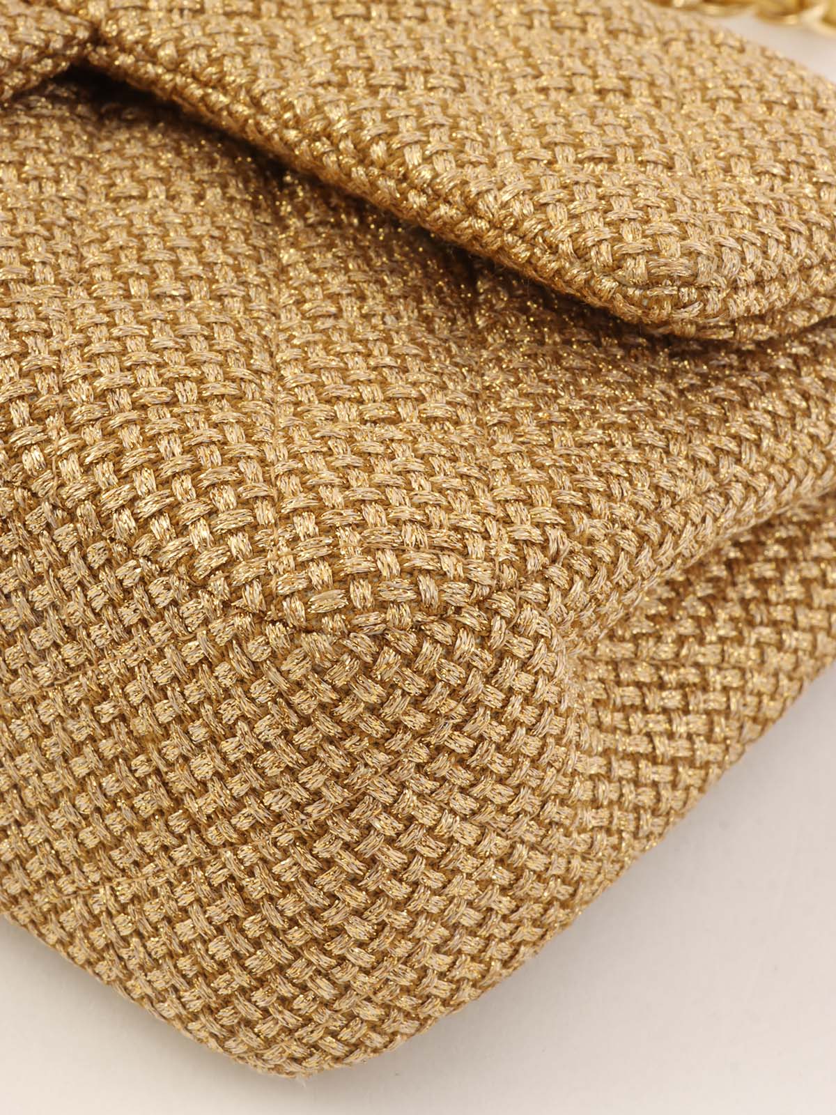 2014 Raffia Classic Flap Chain Bag 25cm Gold