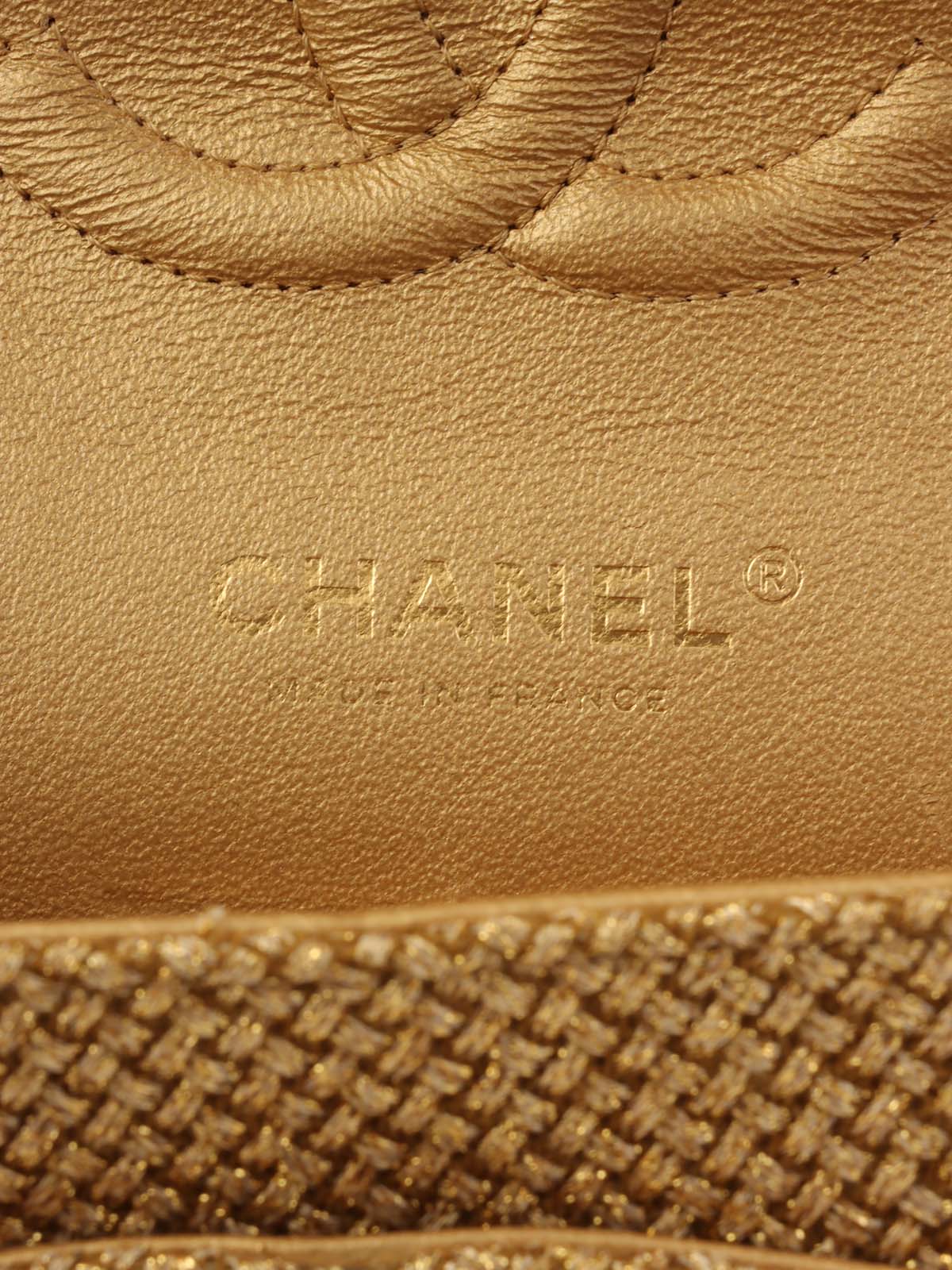 2014 Raffia Classic Flap Chain Bag 25cm Gold