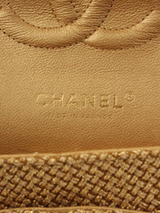 2014 Raffia Classic Flap Chain Bag 25cm Gold