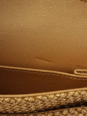 2014 Raffia Classic Flap Chain Bag 25cm Gold