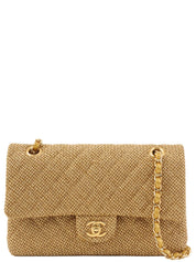 2014 Raffia Classic Flap Chain Bag 25cm Gold